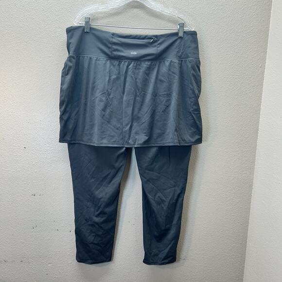 Zuda Skirted Leggings Gray Womens Crop Size 1X Athletic Gym Modest Workout - Picture 6 of 7